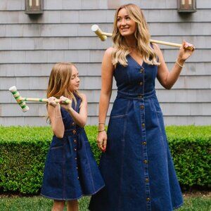 NWOT Ivy City Co Ember Denim Sleeveless Midi Dress – Button Front, Size 24W